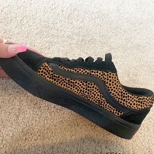 Cheetah - Leopard and Black Old Skool Vans Sneakers